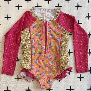 Matilda Jane Girls Rash Guard Swimsuit- UPF 50 + Sun Protection